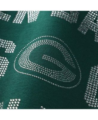 Women's Green Bay Packers Oversized Hype Era Rhinestone Text Sweatshirt