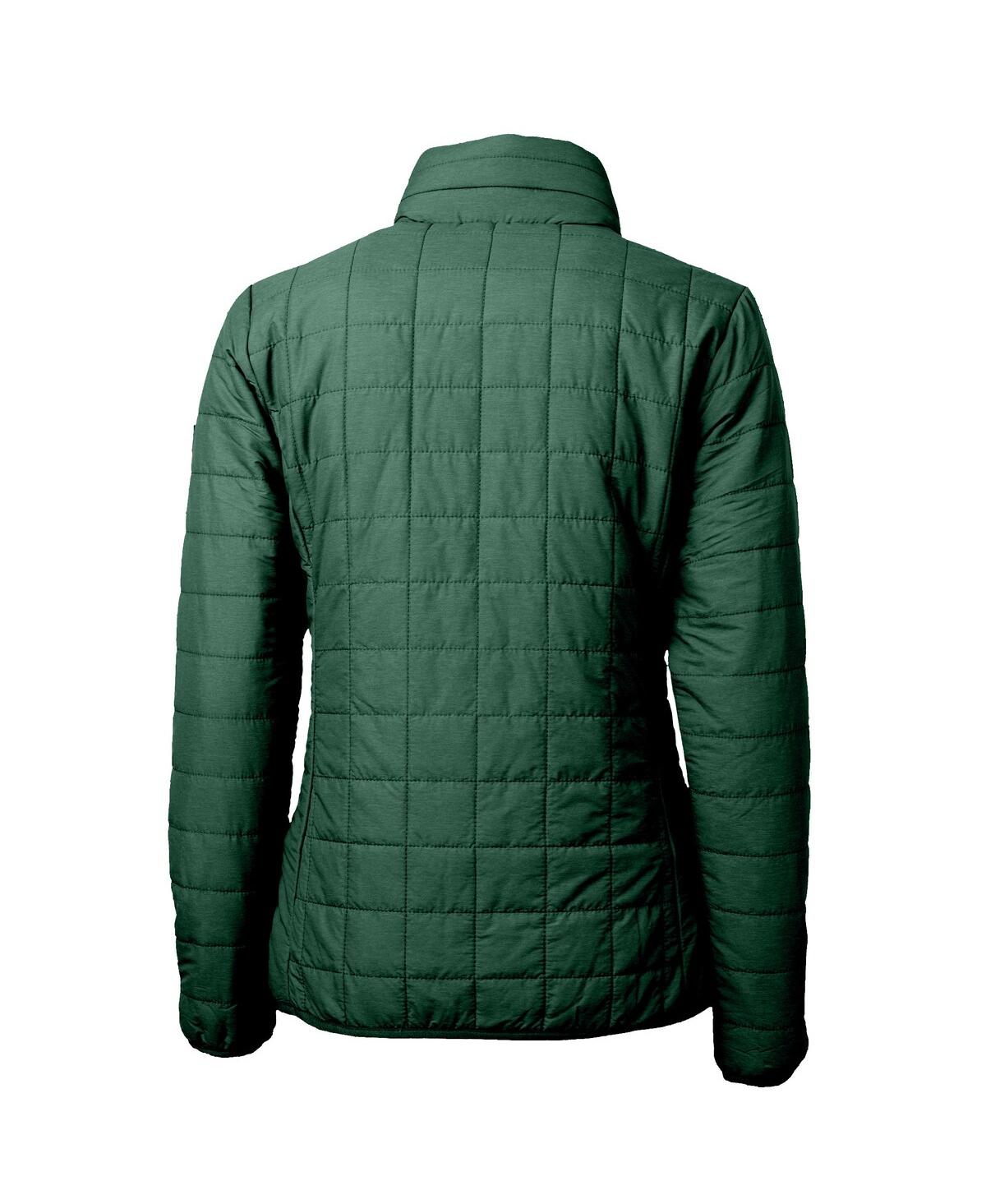 Cutter & Buck Women's Green Bay Packers Rainier Primaloft Eco Insulated Full-zip Puffer Jacket In Green