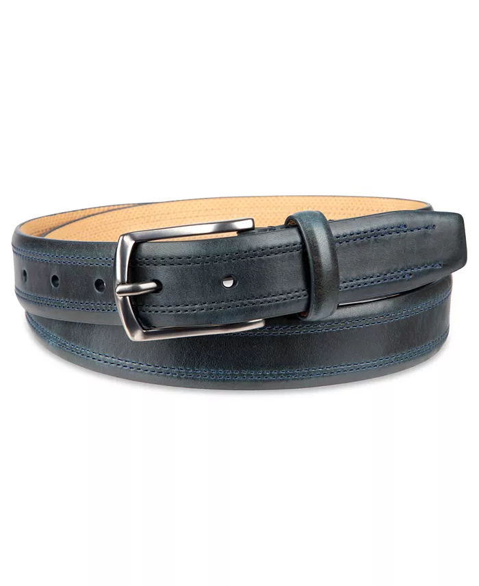 30MM Men's Double Stitched Leather Dress Belt