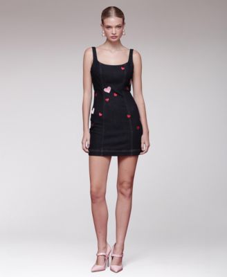 Women's Heart Patch Applique Mini Dress
