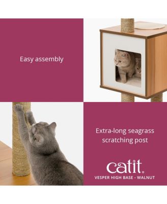 Vesper Cat Furniture V-High Base, Walnut