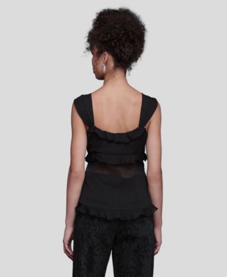 Women's Bow Detail Ruffle Top