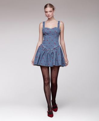 Women's Heart Detailed Sleeveless Mini Dress