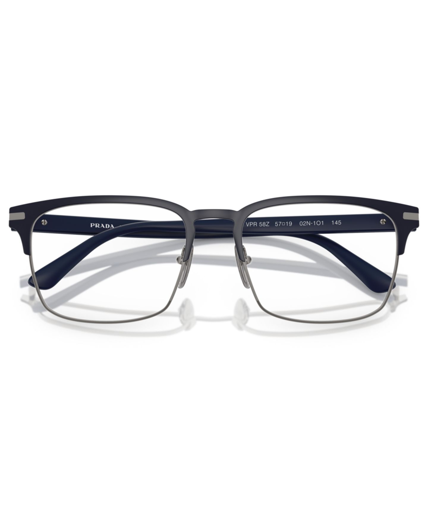 Мужские очки Prada Man Rectangle Metal PR 58ZV Eyeglasses, цвет: Графитовый — фото 5