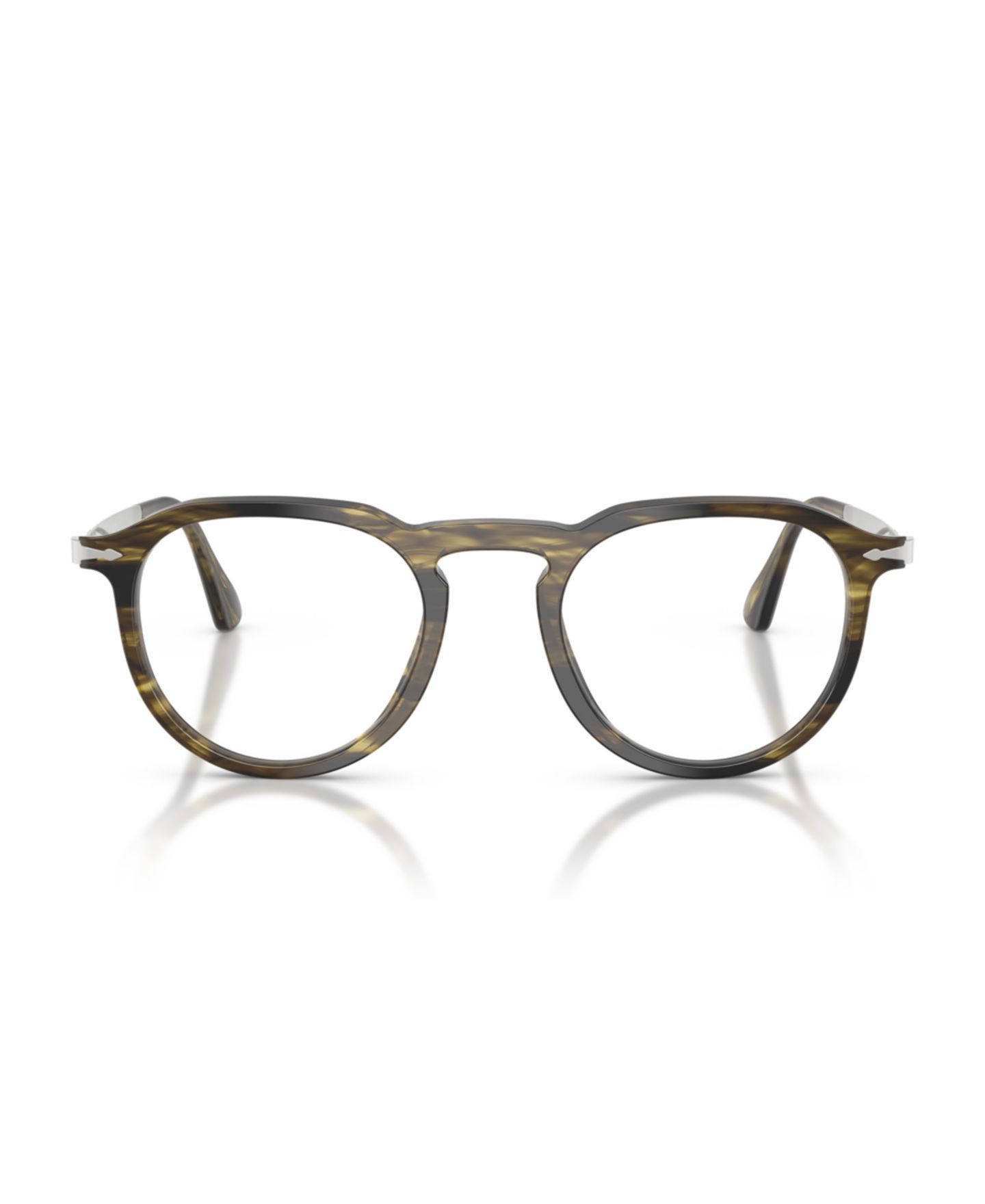 Очки Persol Unisex Pillow Plastic PO3387V - Pier Eyeglasses, цвет: Полосатый чёрный оливковый зелёный — фото 5