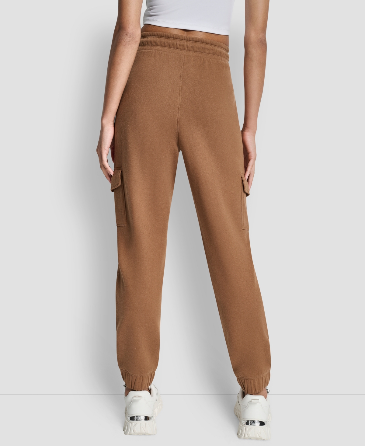 Dkny Sport Women's Studded-logo Cargo Joggers In Brown