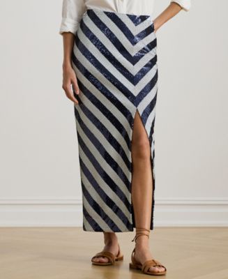 Lauren Ralph Lauren Petite Sequin Stripe Pencil Skirt - Macy's