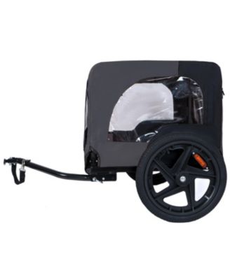 Outdoor Heavy Duty Collapsible Pet Bike Trailer with 16 Inch All-Terrain Wheels Dog and Cargo Carrier Cart for Bicycles