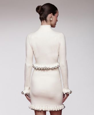 Women's Mock Neck Ruffle Sweater Top