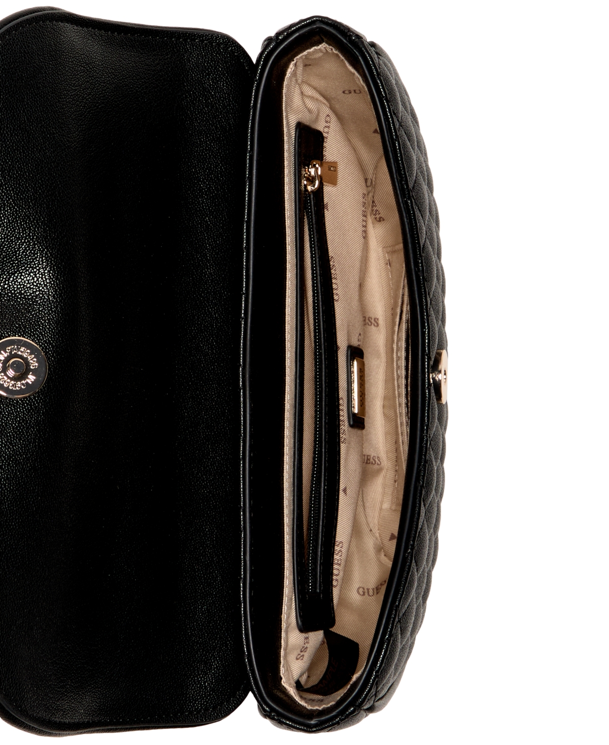 Guess Atabey Convertible Small Flap Bag In Black