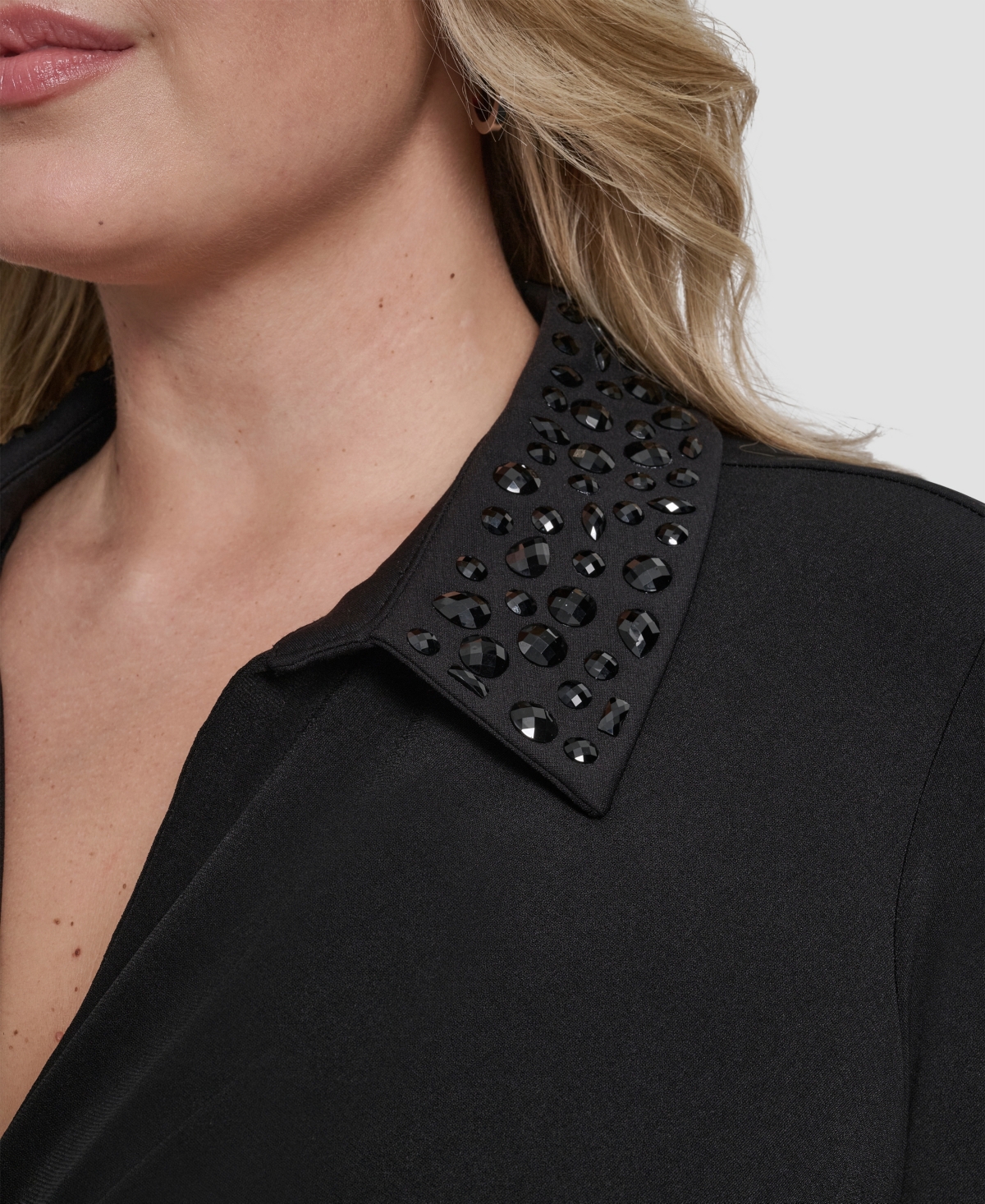 Dkny Plus Knot-Front Long-Sleeve Top