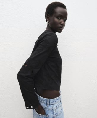 Women's Buttons Embroidered Blouse