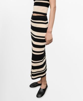 Women's Stripes Knitted Midi Skirt