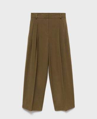 Women's Wide-Leg Mid-Rise Pleated Pants