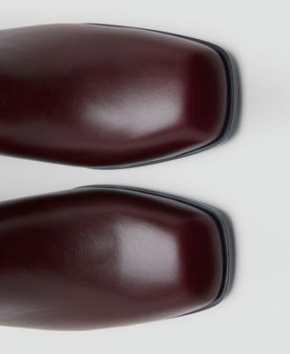 Women's Squared Toe Leather Ankle Boots