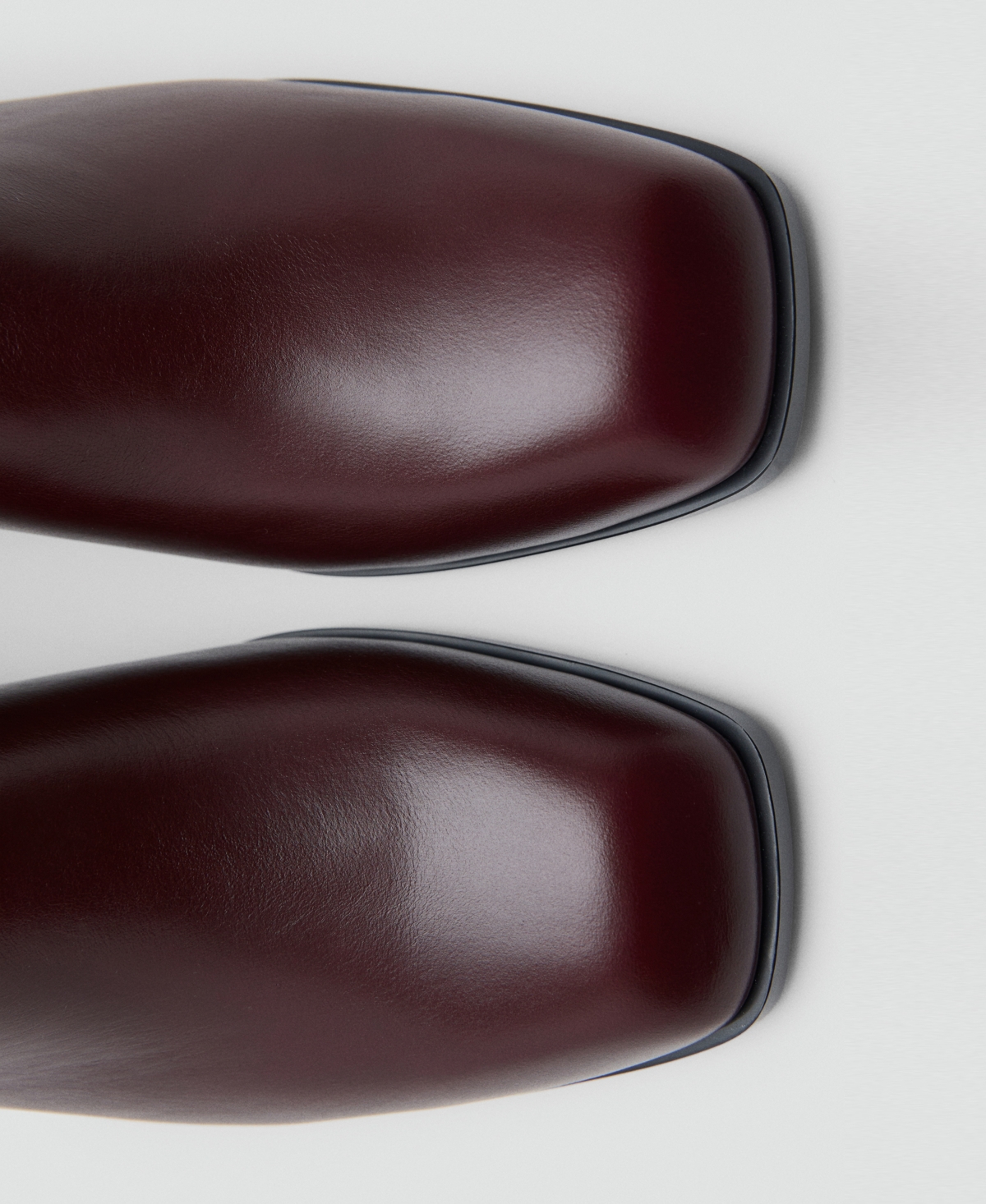 Mango Women's Squared Toe Leather Ankle Boots In Burgundy