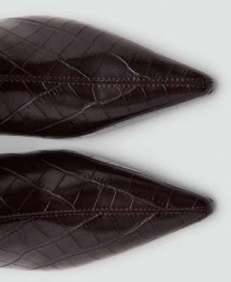 Women's Croc-Effect Pointed-Toe Ankle Boots