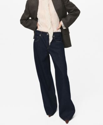 MANGO - Women's Low-Rise Wide-Leg Jeans