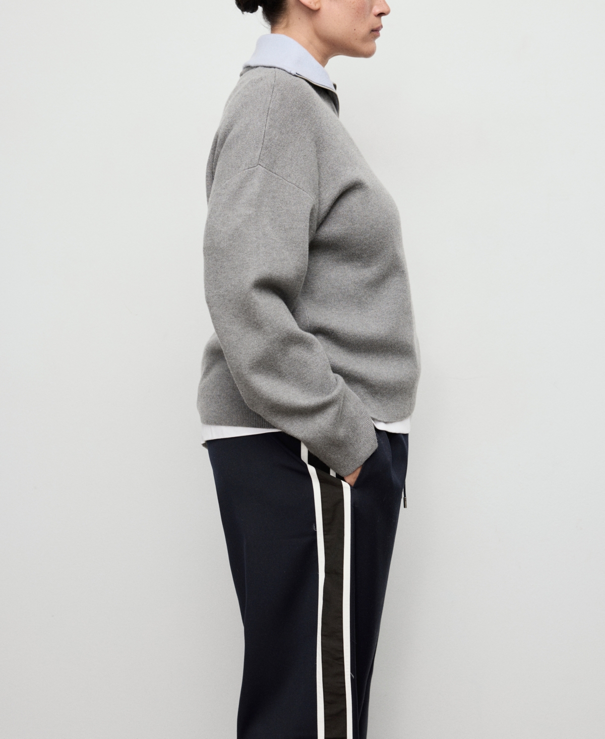 Mango Women's Contrast Stripe Straight Pants In Blue