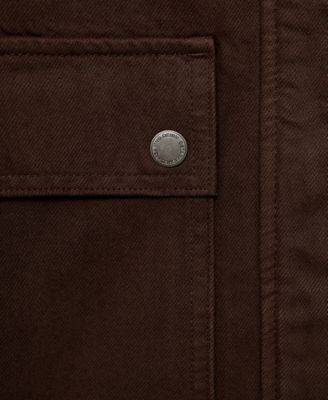 Women's Leather-Effect Collar Denim Parka