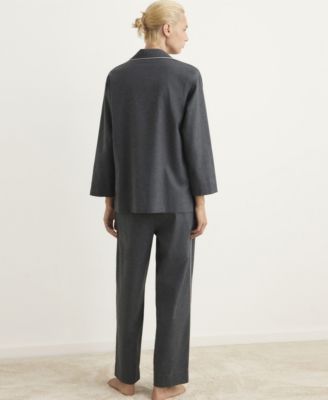 Women's Contrast Piping Cotton Flannel Pants