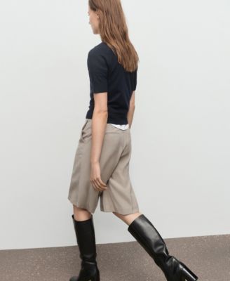 Women's Short-Sleeved Wool-Blend Sweater