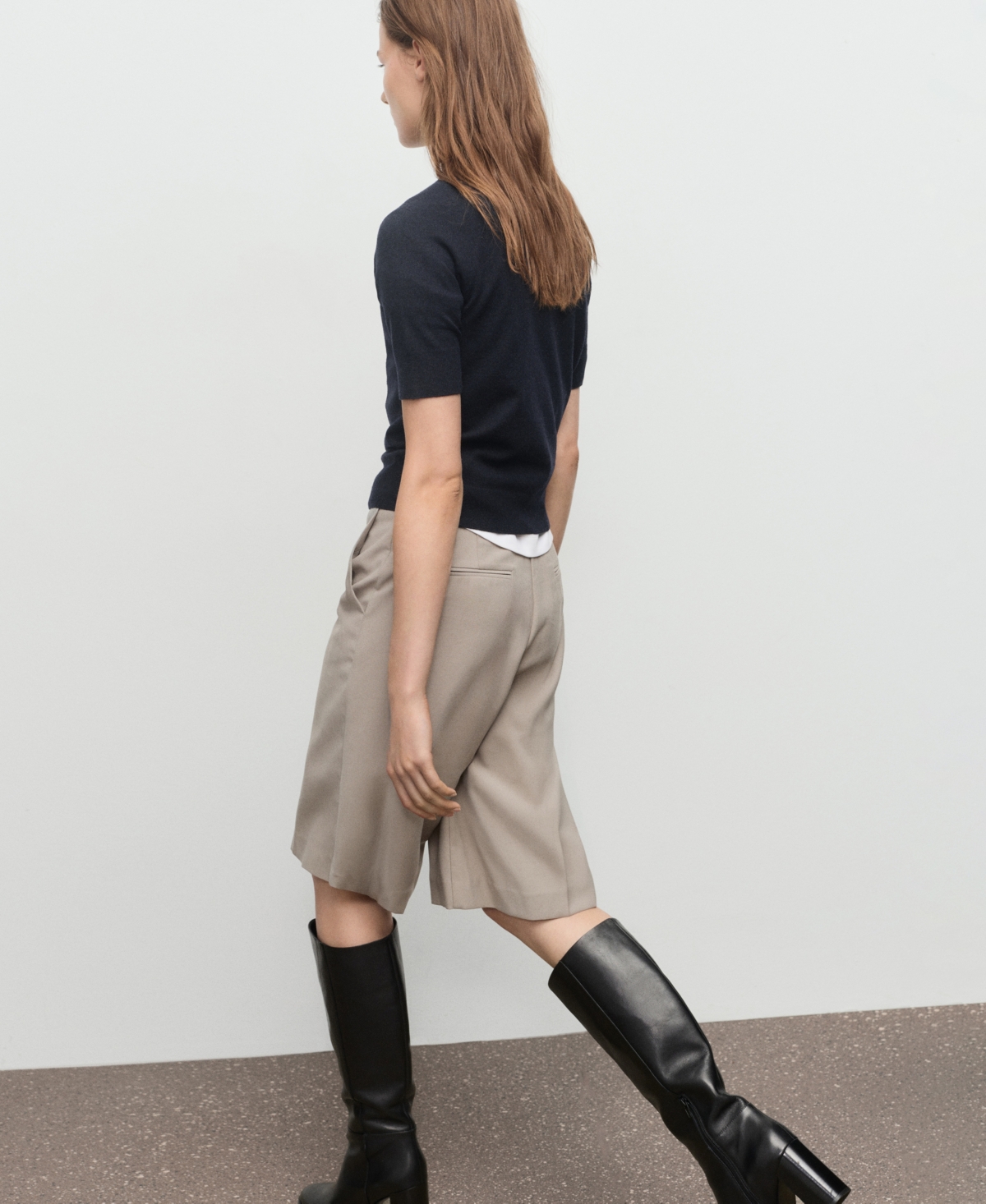 Mango Short Sleeve Sweater In Black