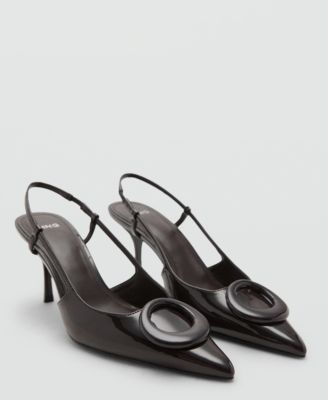 MANGO - Women's Patent Leather Ring Detail High-Heeled Shoes