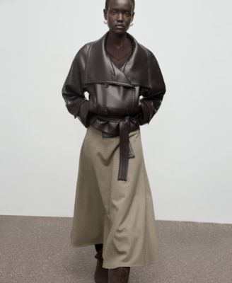 Women's Houndstooth Wool-Blend Skirt