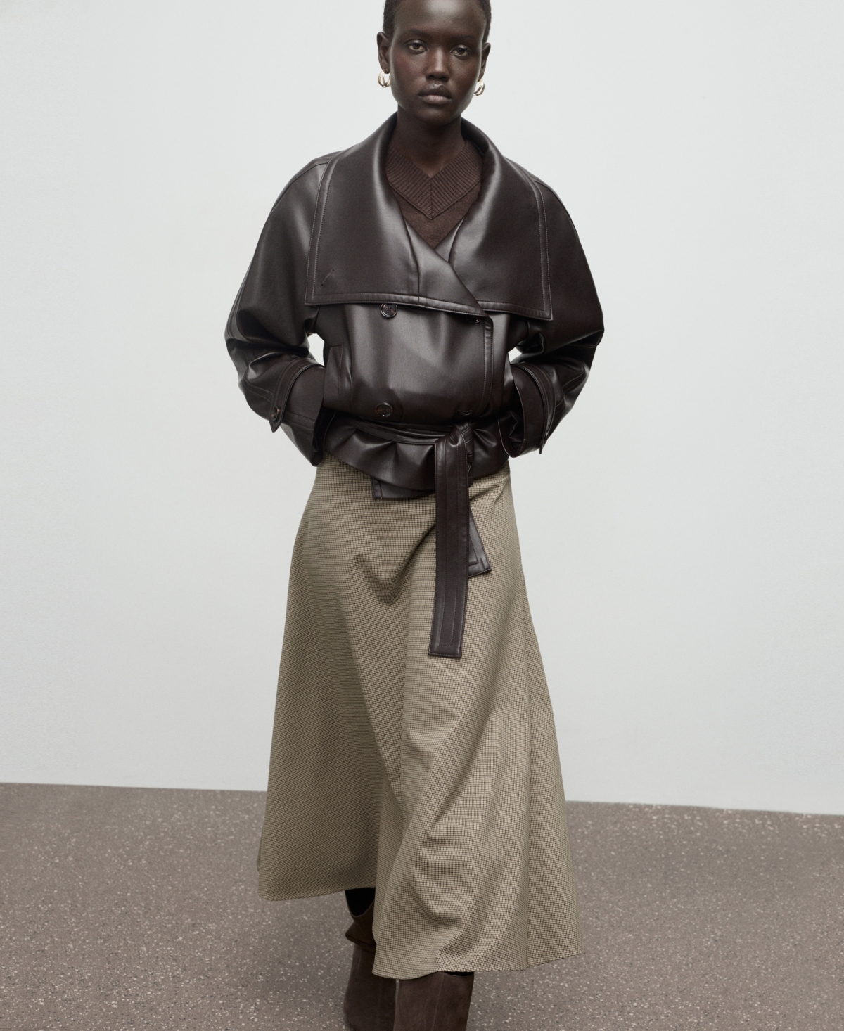 Mango Women's Houndstooth Wool-Blend Skirt