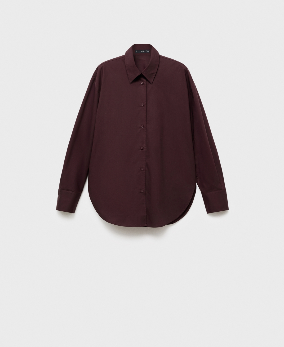 Mango Oversize Poplin Shirt Brown In Brown