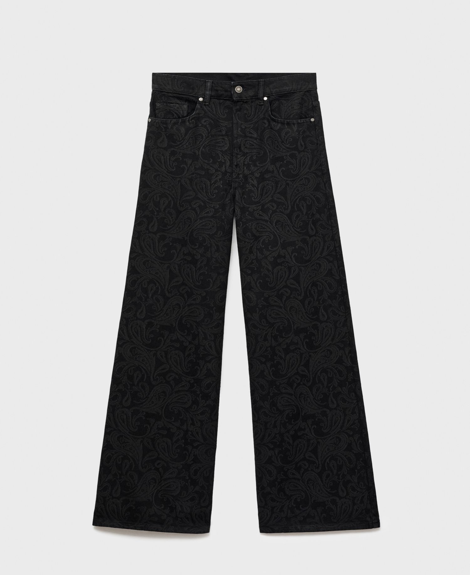 Women's Wide-Leg Paisley-Print Jeans
