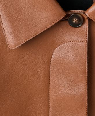 Women's Pockets Leather-Effect Jacket