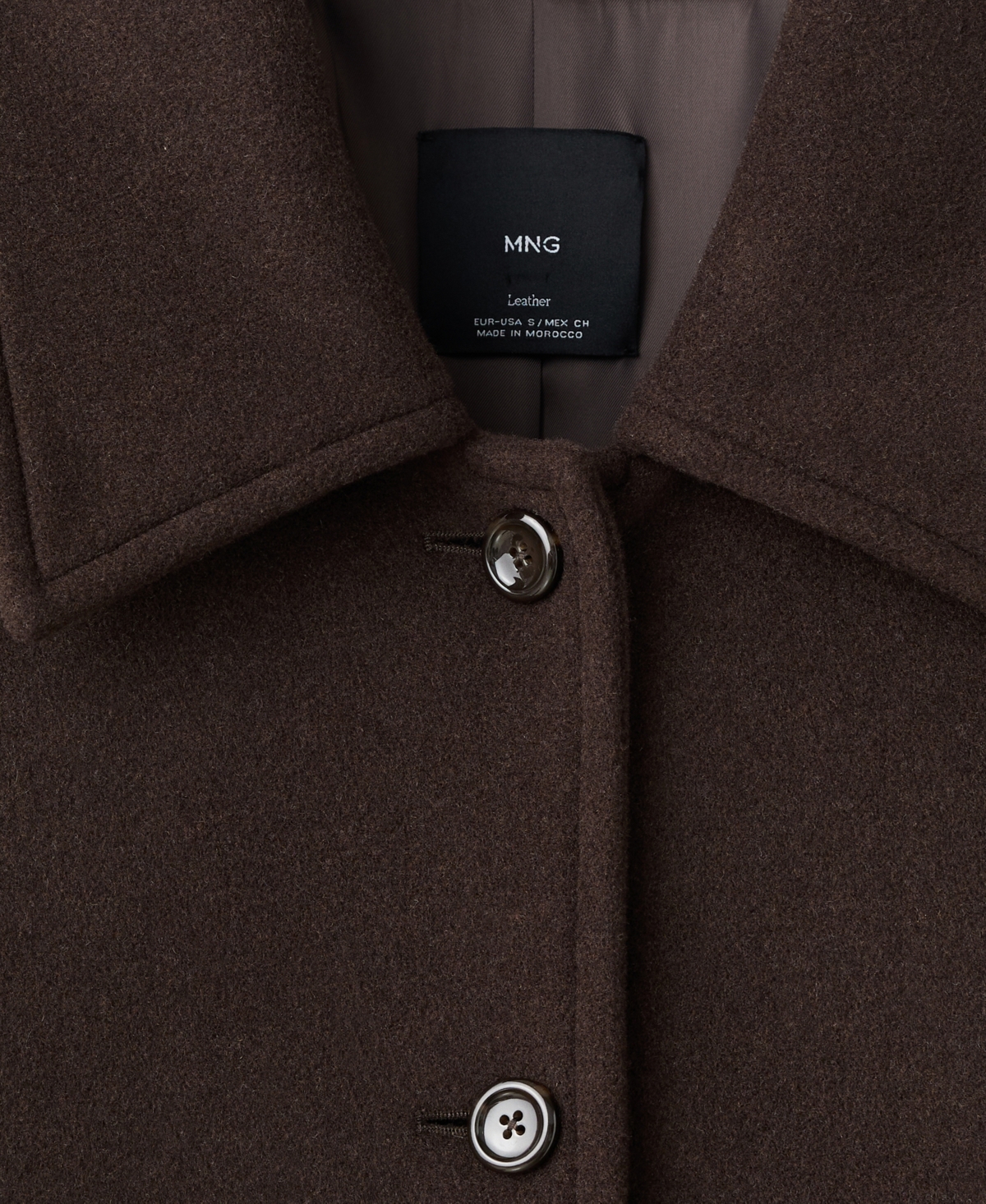 Mango Women's Buttoned Wool Coat In Brown