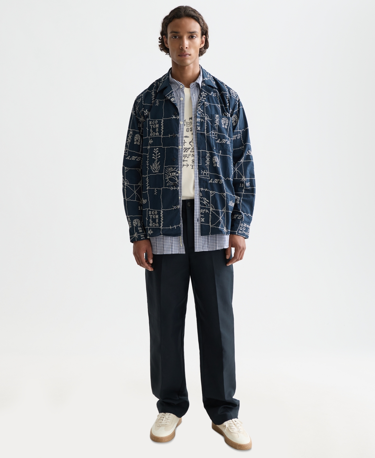 Scotch & Soda Men's All-Over Embroidered Shirt