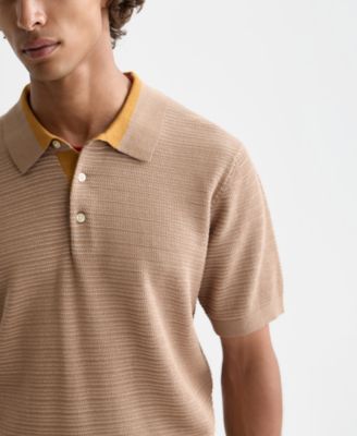 Men's Structured Knitted Regular-Fit Polo Shirt