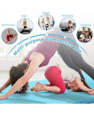 4-Panel Folding Gymnastics Mat with Carrying Handles for Home Gym