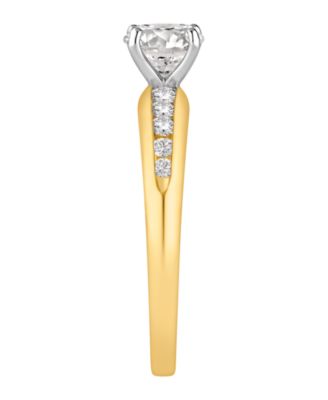 Diamond Solitaire Plus Engagement Ring (1 ct. t.w.) in 14k Two-Tone Gold