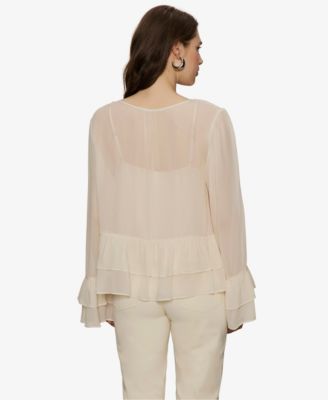 Women's Ruffled Long-Sleeve Blouse