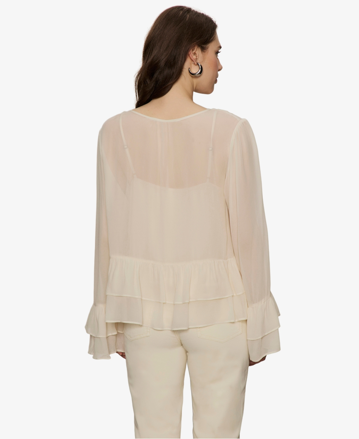 Sanctuary Women's Ruffled Long-sleeve Blouse In Neutral