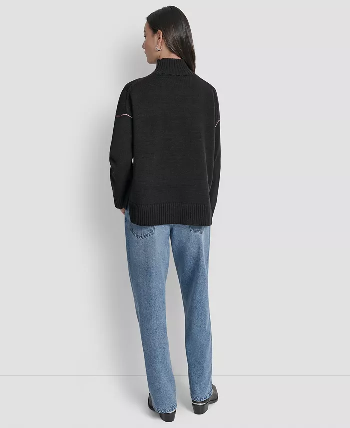 Women's Intarsia Logo Turtleneck Sweater - thumbnail 9