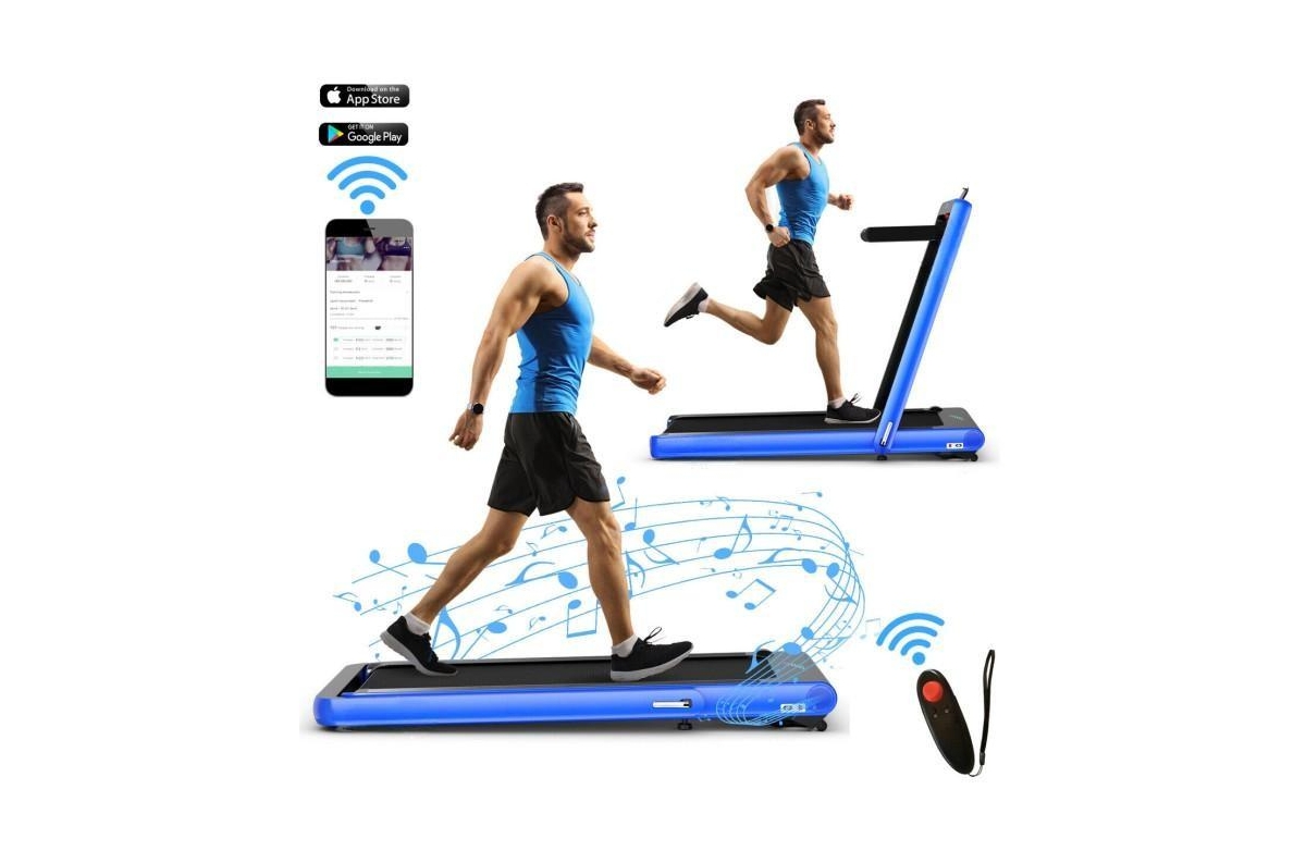 Skonyon 4.75HP 2 1 Folding Treadmill with Remote App Control