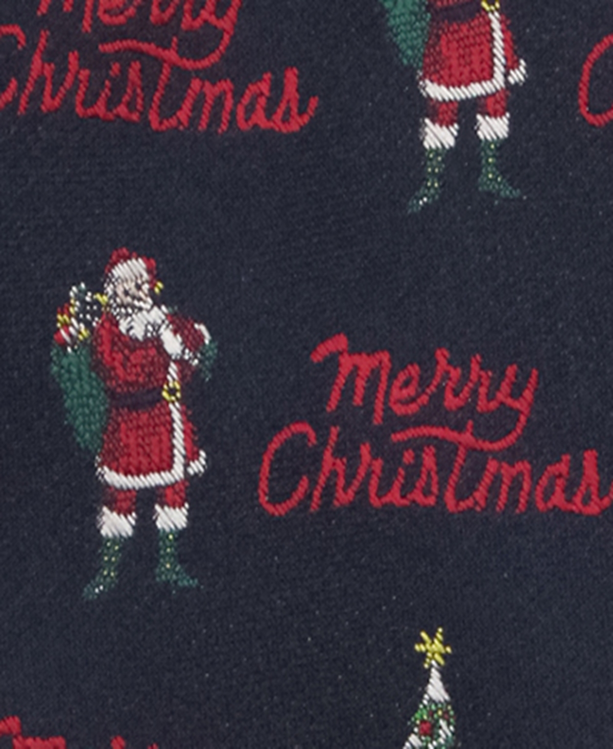 Hallmark Holiday Traditions Men's Christmas Santa Slim Tie In Blue