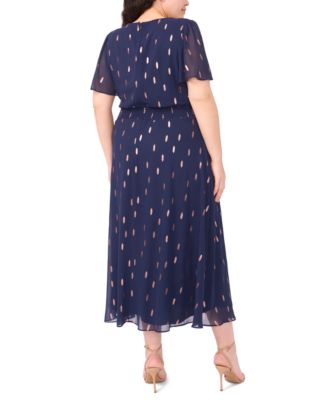 Plus Size Smocked Waist Clip Maxi Dress