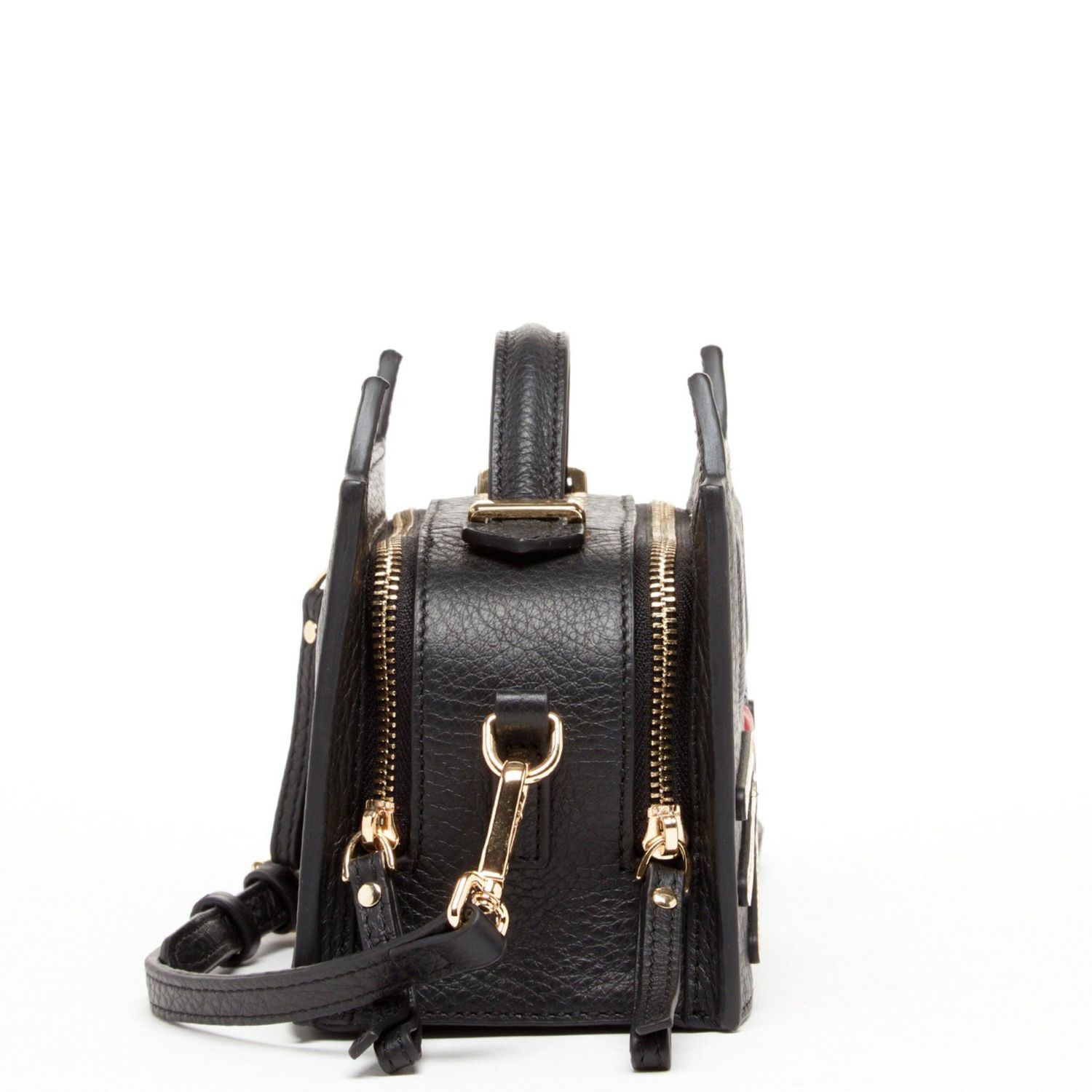 Womens's Pebble Leather Cat Crossbody Bag Cute Top Handle Purse Small Shoulder Handbag