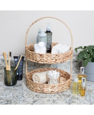 Water Hyacinth 2-Tier Tray, Natural