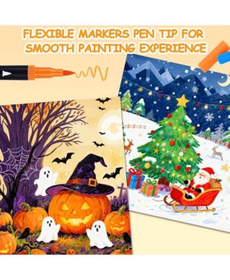 36 Colors Brush & Fine Dual Tip Art Markers Set, Water Based Marker for Painting, Calligraphy, Doodling Journal