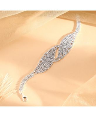 Women's The Swirl-Bling Statement Bracelet - Crystal Silver