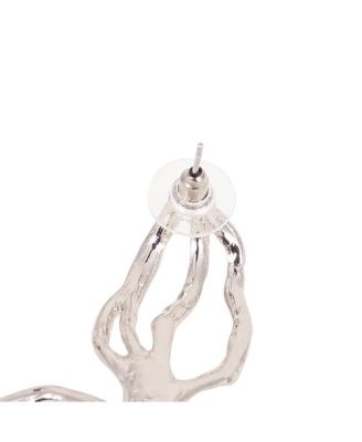 Women's The Arachnid-Flora Statement Earrings - Metallic Silver