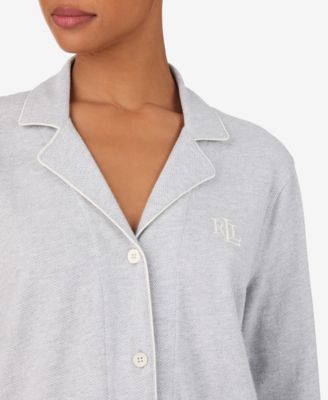 Women's Long Sleeve Notch Collar Long Pant Pajama Set